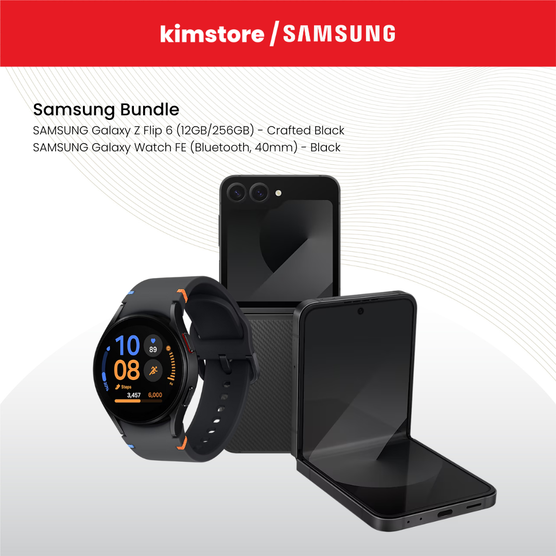 Bundle: SAMSUNG Galaxy Z Flip 6 + SAMSUNG Galaxy Watch FE (Bluetooth, 40mm) - Black