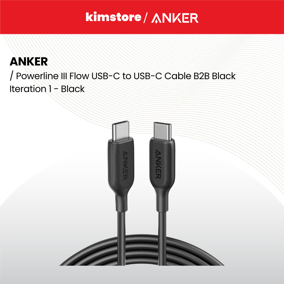 ANKER Powerline III Flow USB-C to USB-C Cable B2B Black Iteration 1 - Black