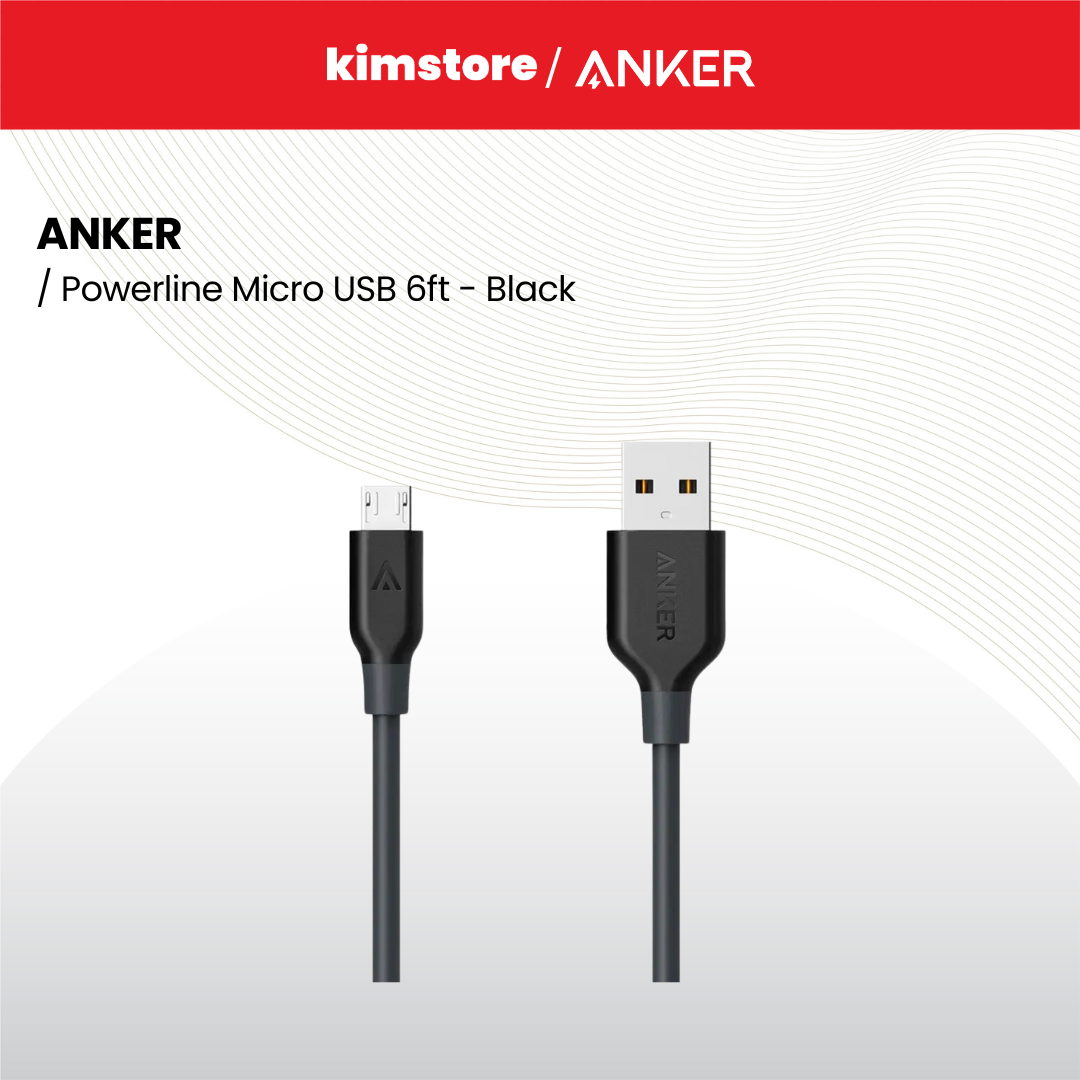 ANKER Powerline Micro USB 6ft - Black