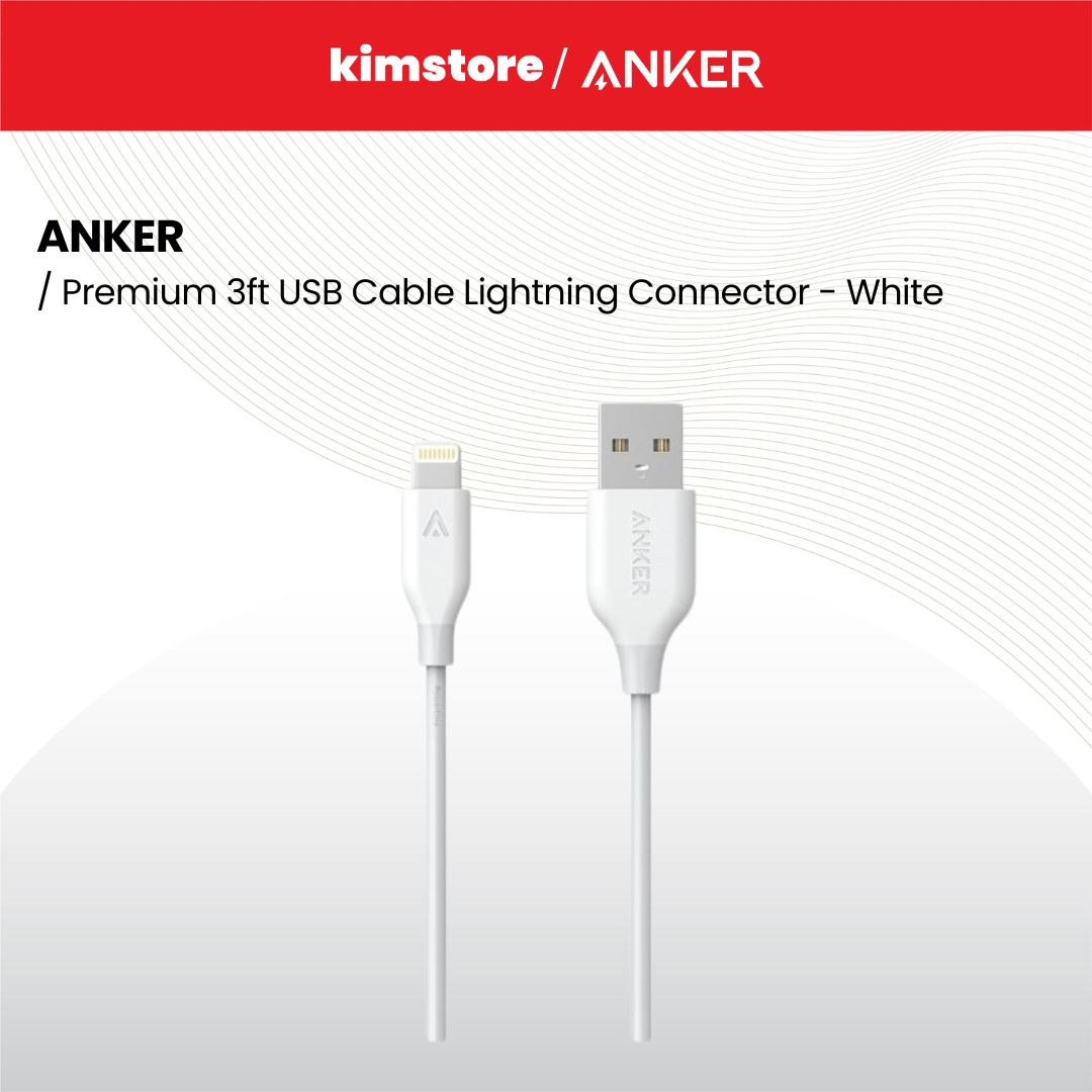 ANKER Premium 3ft USB Cable Lightning Connector - White