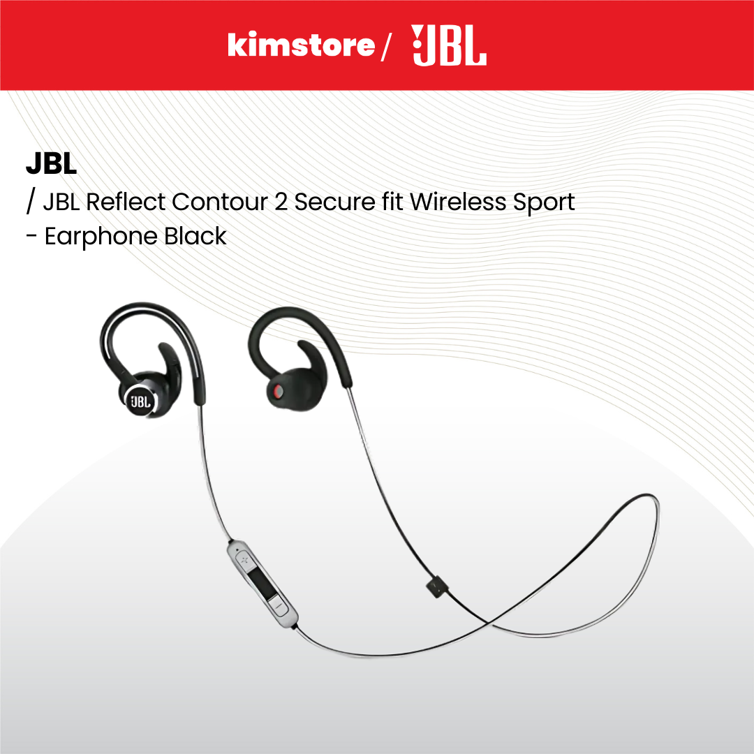 JBL Reflect Contour 2 Secure fit Wireless Sport Earphone  Black