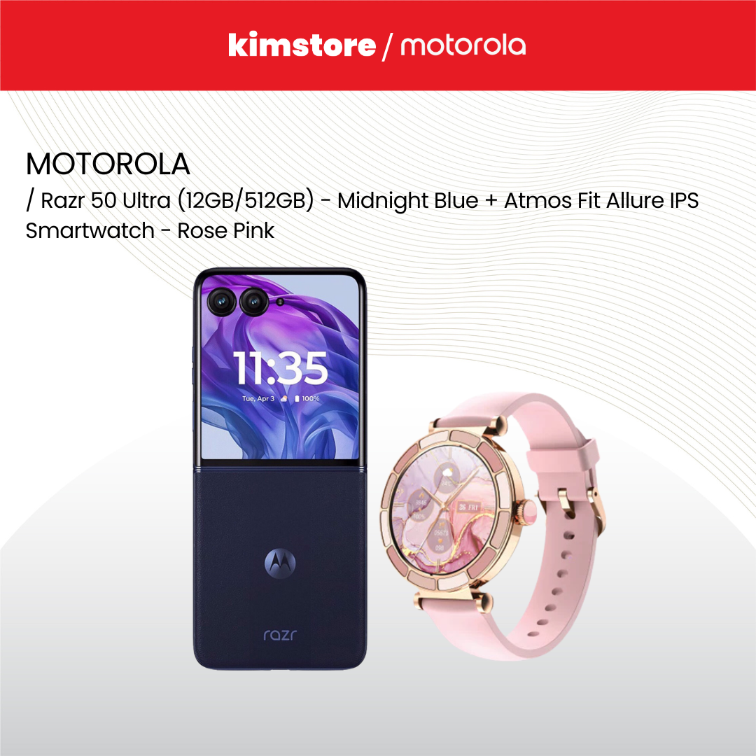 BUNDLE: MOTOROLA Razr 50 Ultra + Atmos Fit Allure IPS Smartwatch