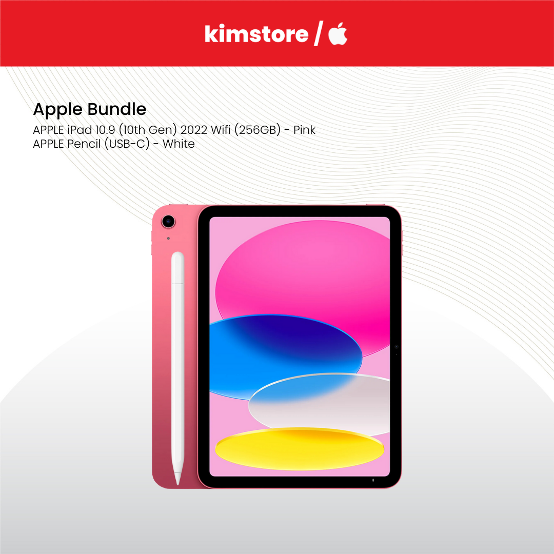 BUNDLE: APPLE iPad + APPLE Pencil (USB-C) - White