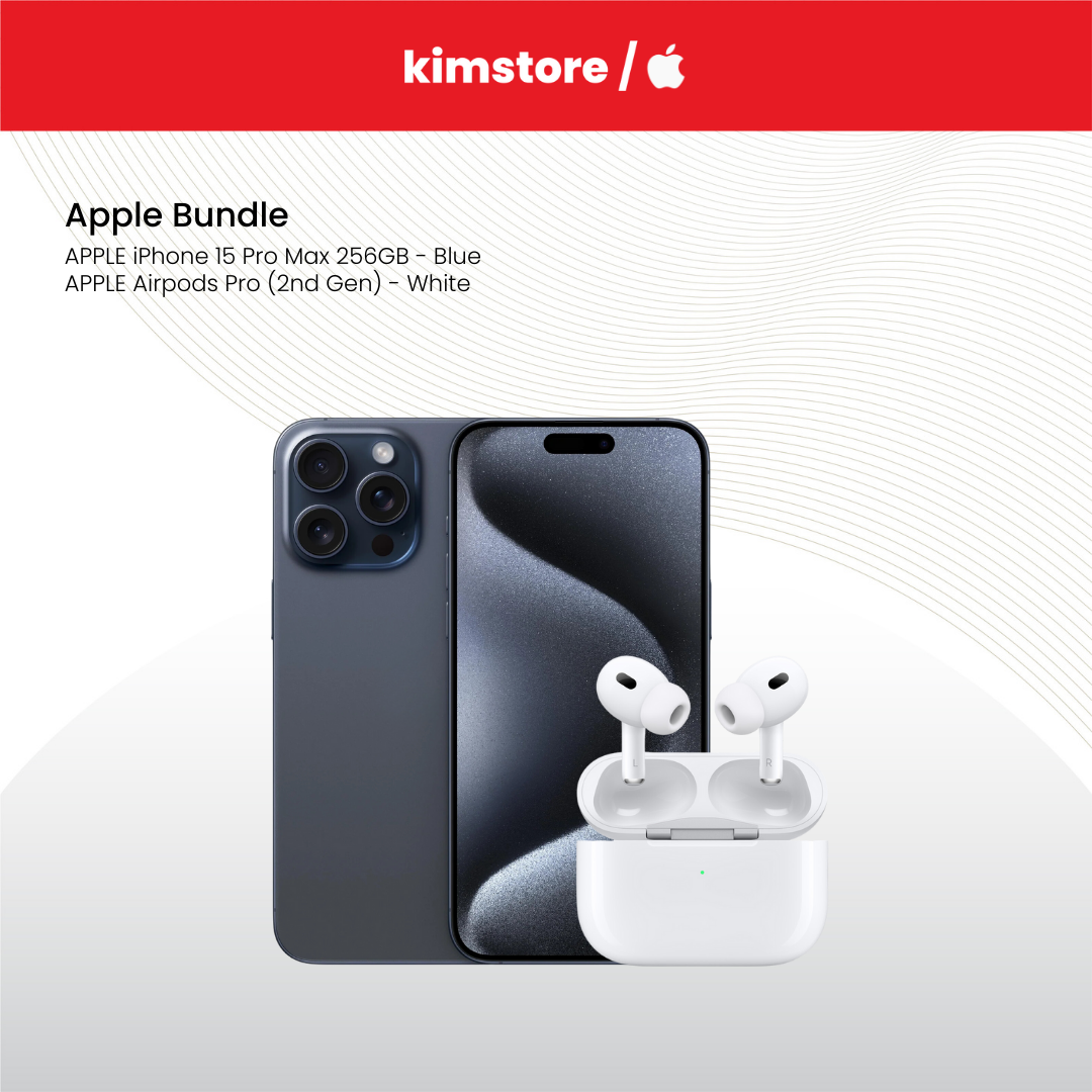 BUNDLE: APPLE iPhone 15 Pro Max + APPLE Airpods Pro (2nd Gen) - White