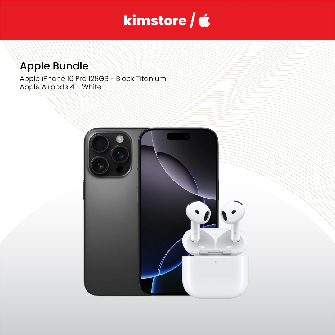 BUNDLE: Apple iPhone 16 Pro + Apple Airpods 4 - White