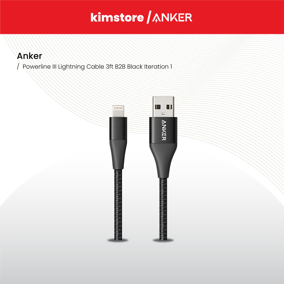 Anker Powerline III Lightning Cable 3ft B2B Black Iteration 1