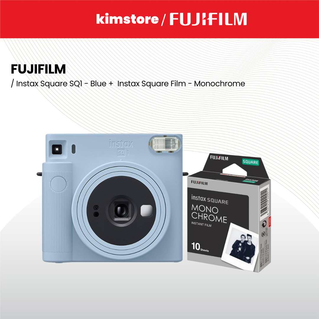 FUJIFILM Instax Square SQ1 - Blue +  FUJIFILM Instax Square Film