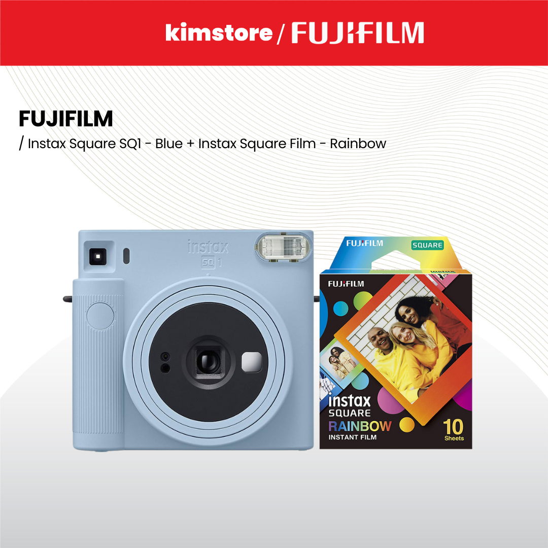 FUJIFILM Instax Square SQ1 - Blue +  FUJIFILM Instax Square Film