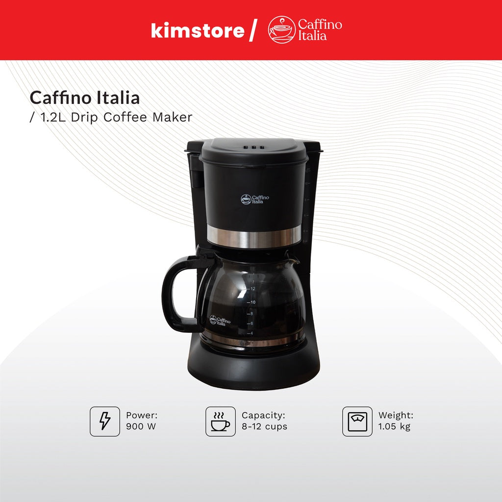 [BROWN BOX] Caffino Italia 1.2L Drip Coffee Maker