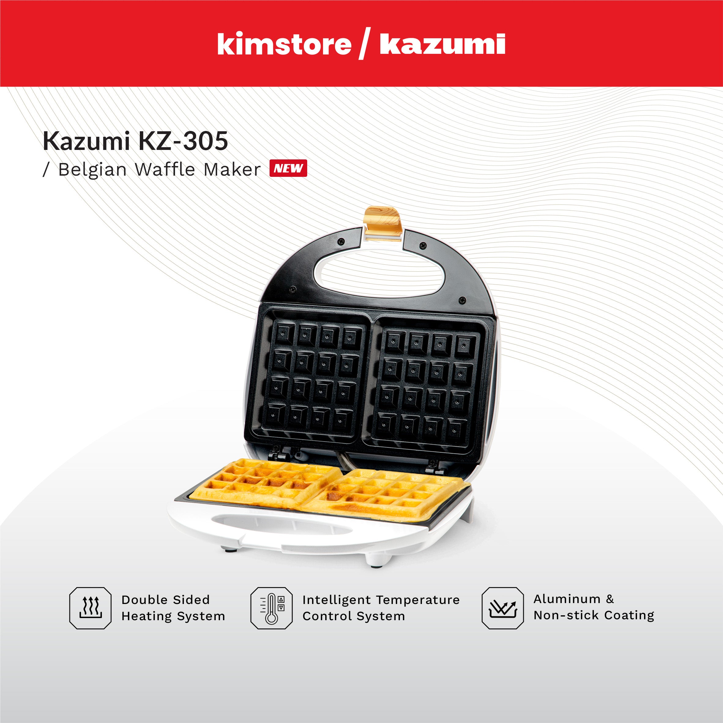 KAZUMI KZ-305 Belgian Waffle Maker